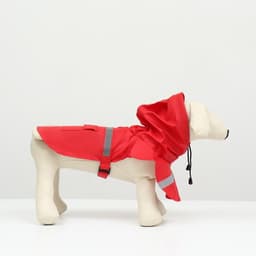 Дождевик для собак, размер S, ДС 20-25, ОГ 25-30, ОШ 17-21 см, красный