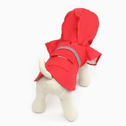 Дождевик для собак, размер S, ДС 20-25, ОГ 25-30, ОШ 17-21 см, красный