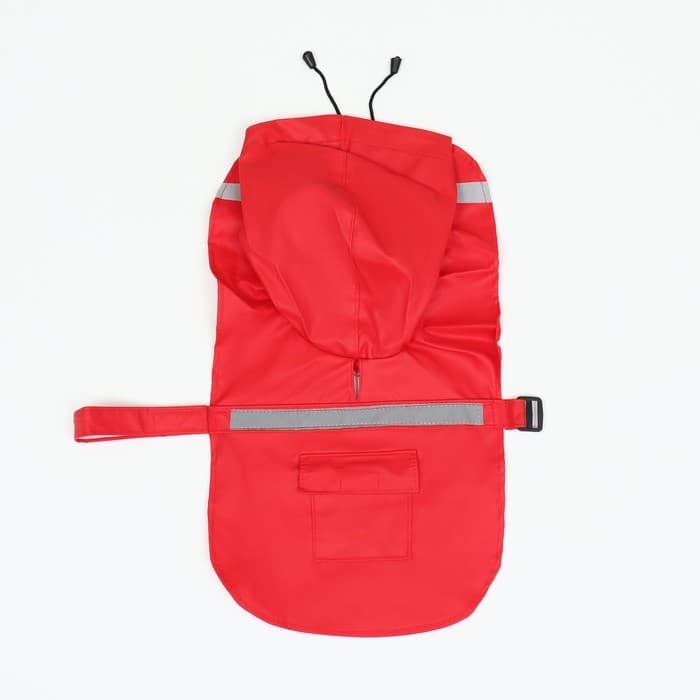 Дождевик для собак, размер S, ДС 20-25, ОГ 25-30, ОШ 17-21 см, красный