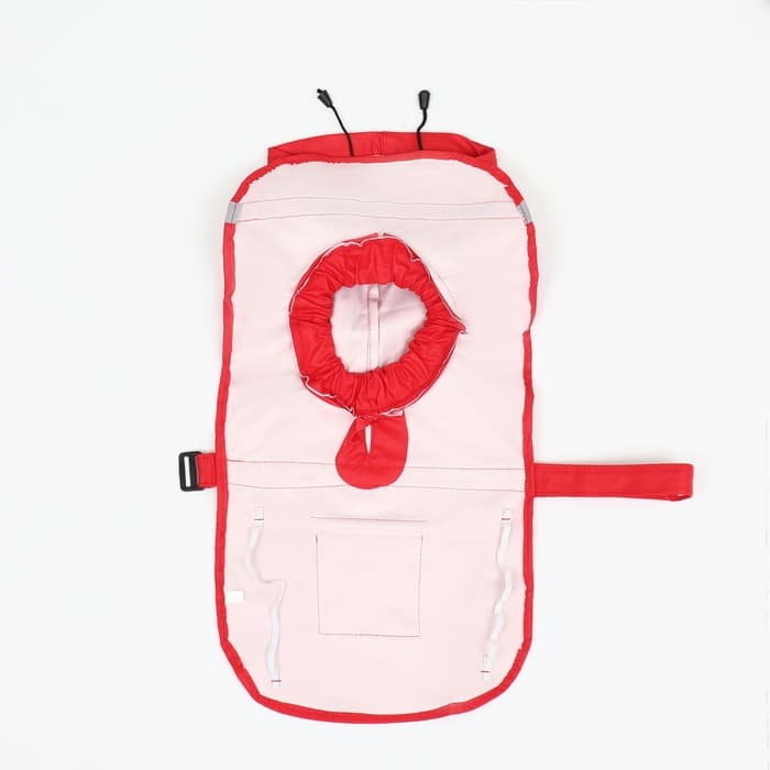 Дождевик для собак, размер S, ДС 20-25, ОГ 25-30, ОШ 17-21 см, красный