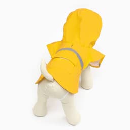 Дождевик для собак, размер М, ДС 25-30, ОГ 33-35, ОШ 21-25 см, жёлтый