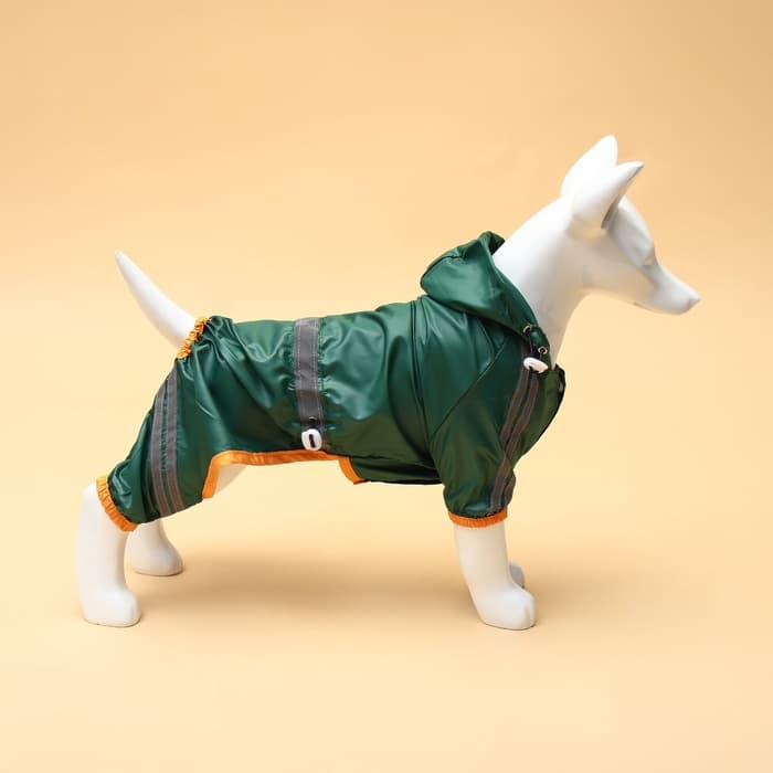 Комбинезон для собак, демисезонный, размер XS, ДС 17-19, Ог 27-29, ОШ 19-21 см, зелёный