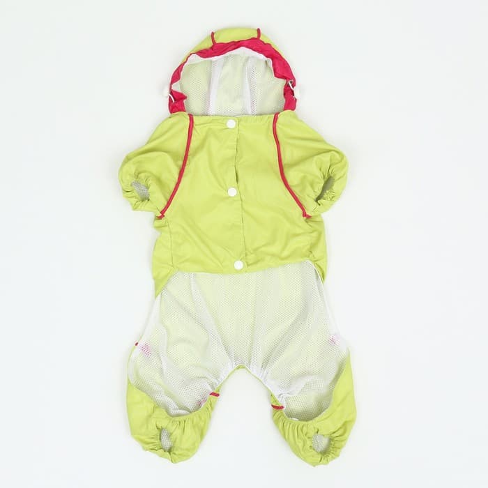Комбинезон для собак, демисезонный, размер XS, ДС 21, Ог 29, ОШ 19 см, с сумкой, салатовый