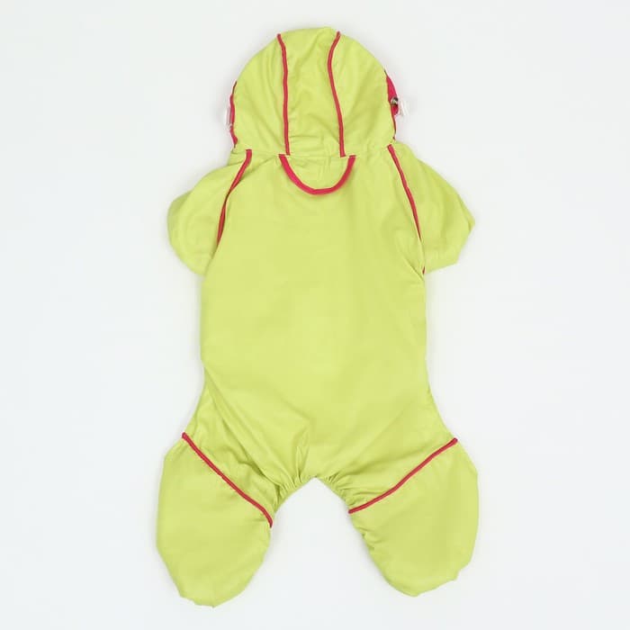 Комбинезон для собак, демисезонный, размер XS, ДС 21, Ог 29, ОШ 19 см, с сумкой, салатовый