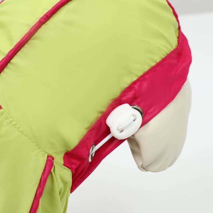 Комбинезон для собак, демисезонный, размер XS, ДС 21, Ог 29, ОШ 19 см, с сумкой, салатовый