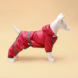 Комбинезон для собак, демисезонный, размер S, ДС 21-23, Ог 31-33, ОШ 23-25 см, красный