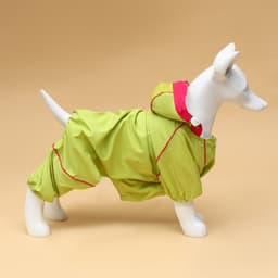 Комбинезон для собак, демисезонный, размер М ДС 29, Ог 37, ОШ 27 см, с сумкой, салатовый