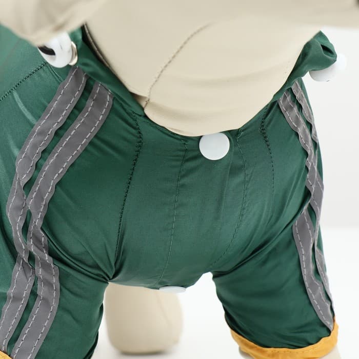 Комбинезон для собак, демисезонный, размер L, ДС 28-30, Ог 43-45, ОШ 31-33 см, зелёный