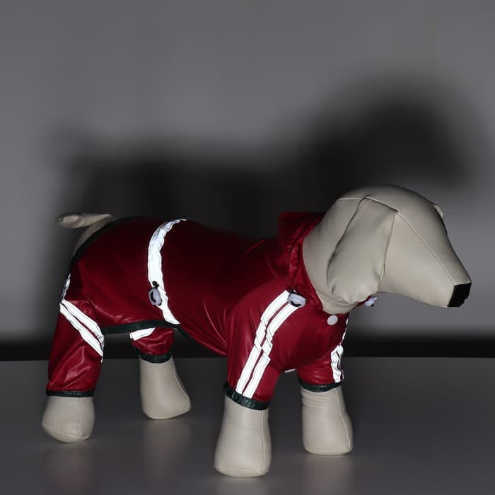 Комбинезон для собак, демисезонный, размер L, ДС 28-30, Ог 43-45, ОШ 31-33 см, красный