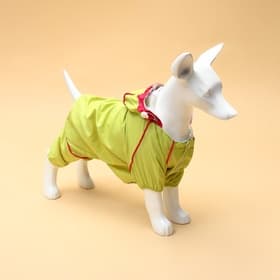 Комбинезон для собак, демисезонный, размер XL, ДС 37, Ог 49, ОШ 33 см, с сумкой, салатовый