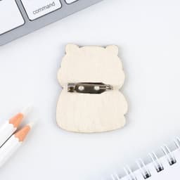 Значок деревянный «Котик», 3.2×4 см