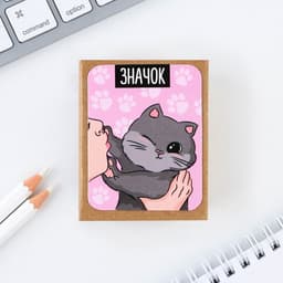 Значок деревянный «Котик», 3.2×4 см