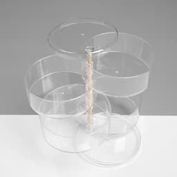 Шкатулка 4 секции, 11.5×17.5 см, прозрачная