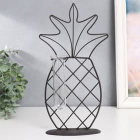 Фигурка с колбой для сухоцветов, цветка «Ананас», чёрный, 15×5.5×25 см