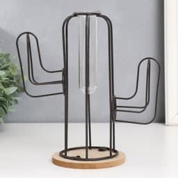 Фигурка с колбой (вазоном) «Кактус», чёрный, 20×12×22.5 см