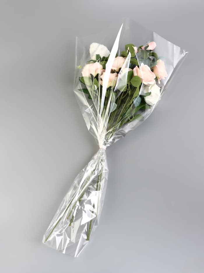 Пакет для цветов, конус под гладиолус, 14+52×80 см, прозрачный