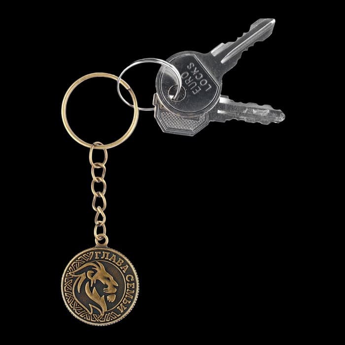 Брелок для ключей металлический, монета «Глава семьи», d=2.5 см