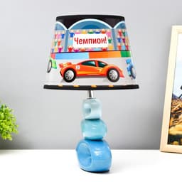 Настольная лампа с абажуром RISALUX «Тачки», Е14, 15 Вт, 25×25×38 см