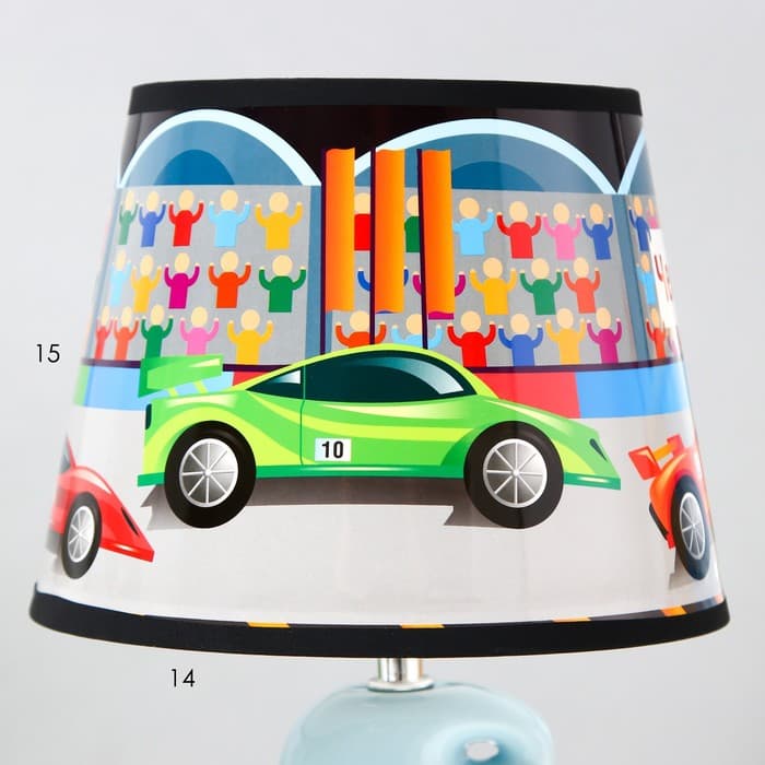 Настольная лампа с абажуром RISALUX «Тачки», Е14, 15 Вт, 25×25×38 см