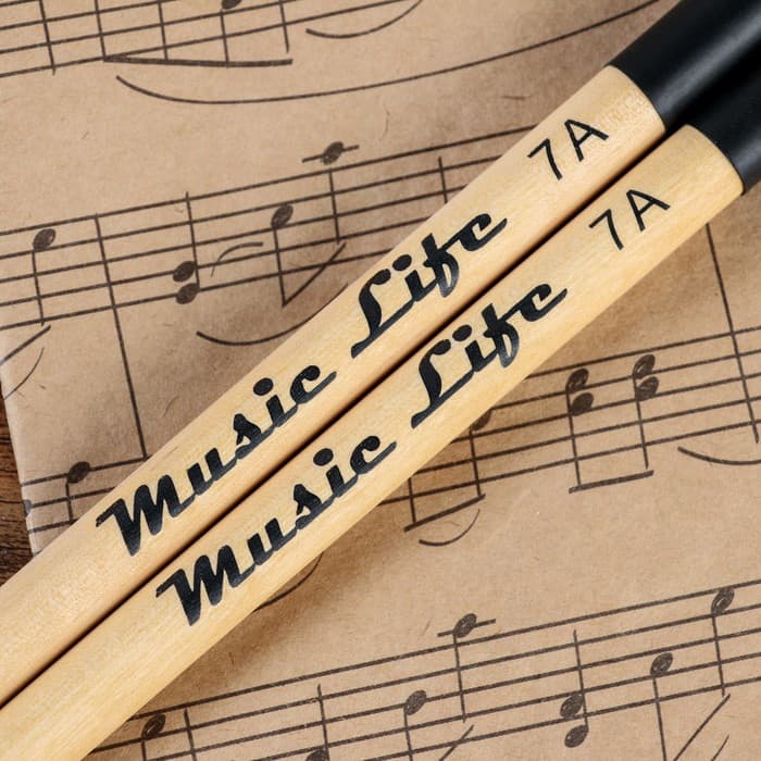 Барабанные палочки Music Life, 7 А, клен, черные