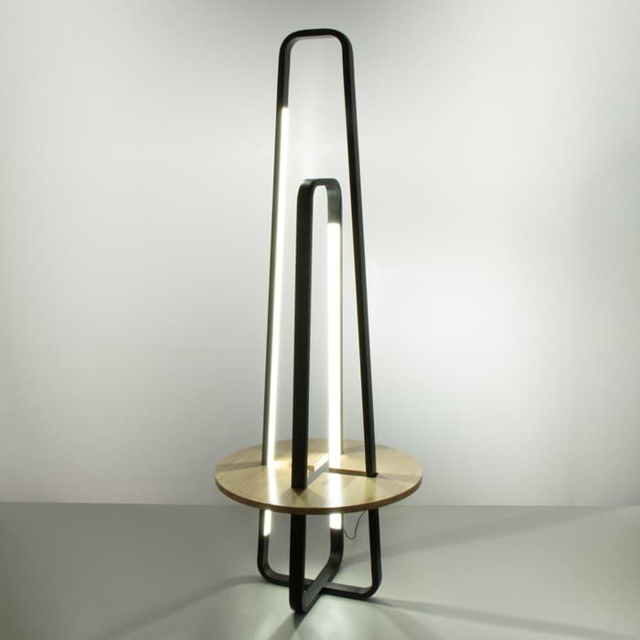 Торшер BayerLux «Лоути», LED, 44 Вт, 4000К, чёрный, 60×60×160 см