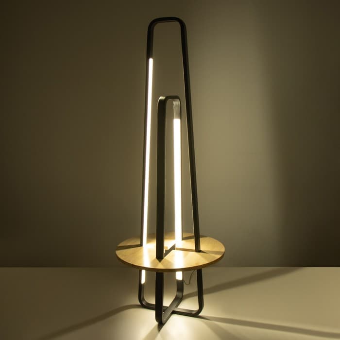Торшер BayerLux «Лоути», LED, 44 Вт, 4000К, чёрный, 60×60×160 см
