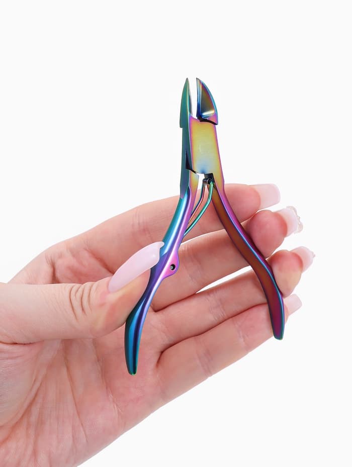 Кусачки педикюрные, 10.5 см, длина лезвия-15 мм, цвет хамелеон