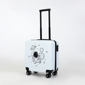 Чемодан детский на колёсах 39 л (S), на молнии, с кодовым замком, 4 колеса, белый