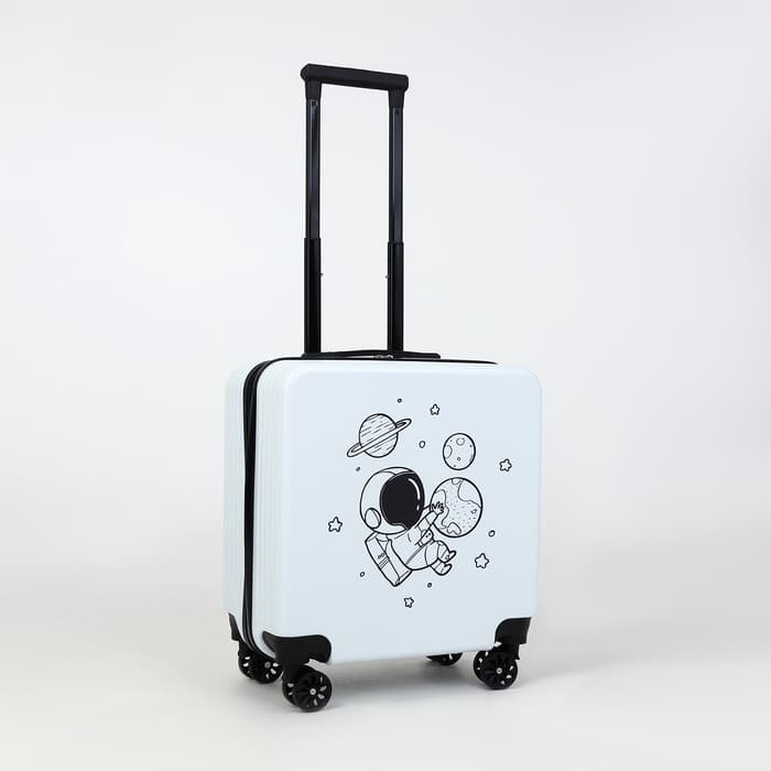 Чемодан детский на колёсах 39 л (S), на молнии, с кодовым замком, 4 колеса, белый