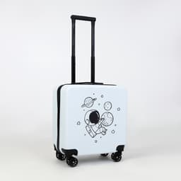 Чемодан детский на колёсах 39 л (S), на молнии, с кодовым замком, 4 колеса, белый