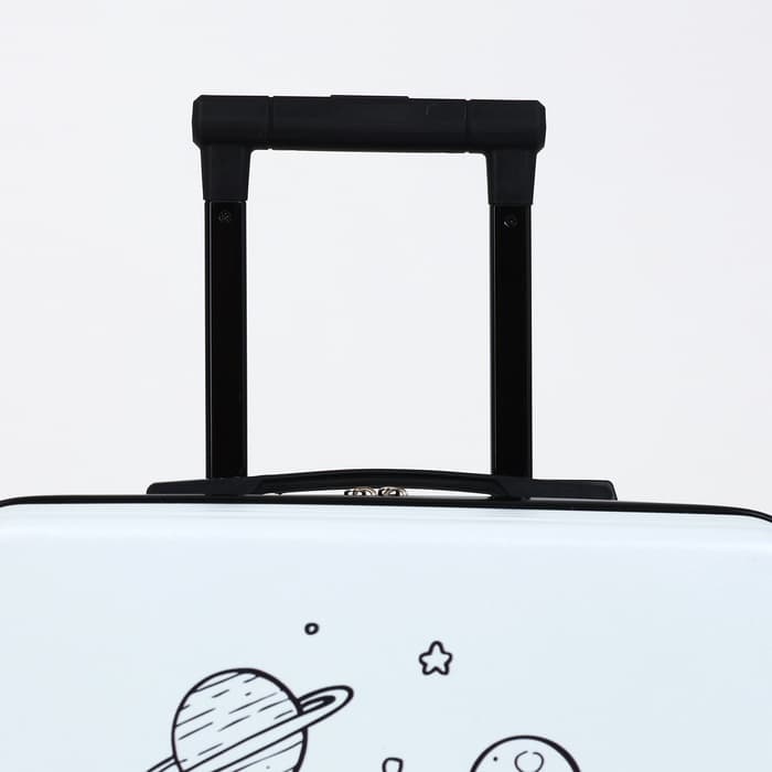 Чемодан детский на колёсах 39 л (S), на молнии, с кодовым замком, 4 колеса, белый