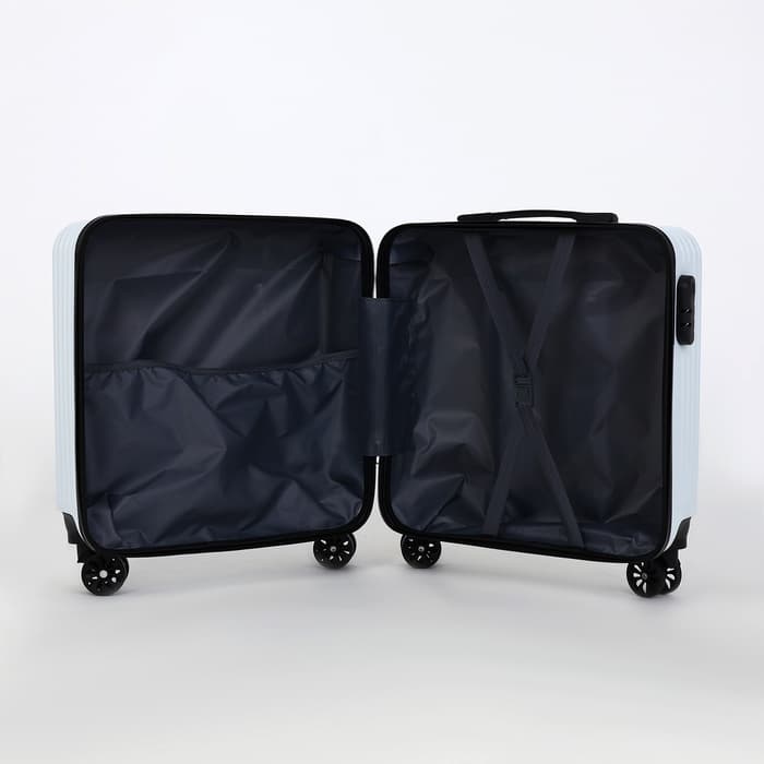 Чемодан детский на колёсах 39 л (S), на молнии, с кодовым замком, 4 колеса, белый