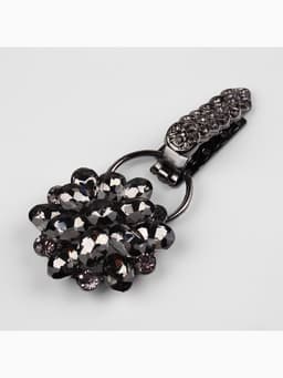 Декоративная застёжка «Стеклянный цветок», 10.5×5 см, цвет чёрный