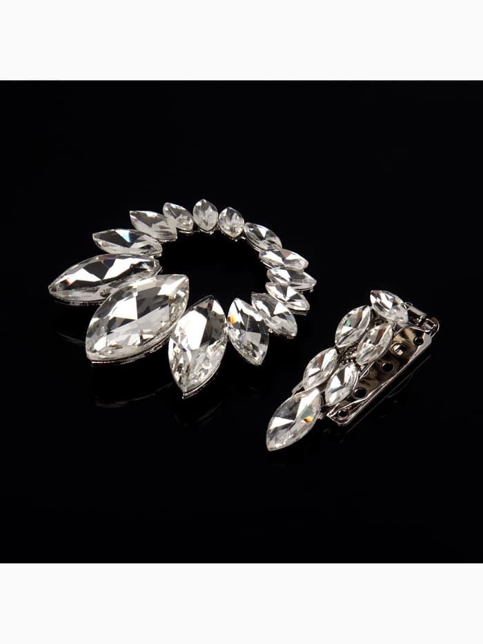 Декоративная застёжка, 9.6×6 см, цвет серебряный