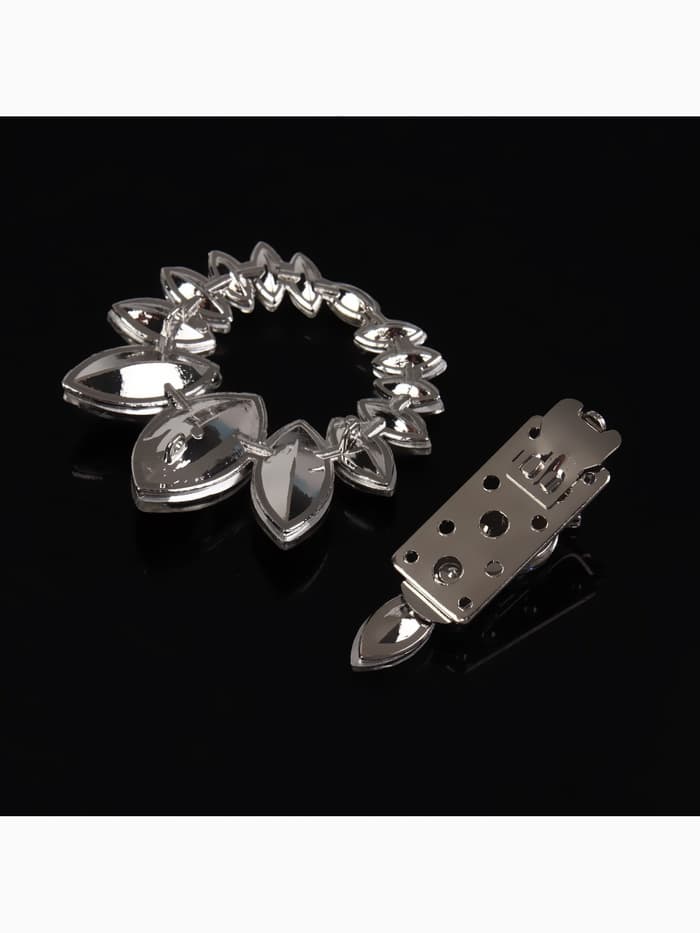 Декоративная застёжка, 9.6×6 см, цвет серебряный