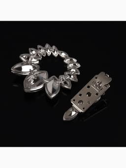 Декоративная застёжка, 9.6×6 см, цвет серебряный