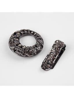 Декоративная застёжка, 7.5×4.5 см, цвет чёрный
