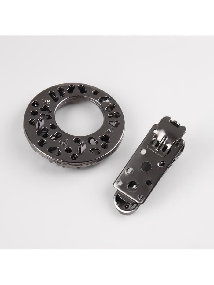 Декоративная застёжка, 7.5×4.5 см, цвет чёрный
