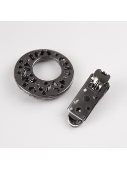 Декоративная застёжка, 7.5×4.5 см, цвет чёрный