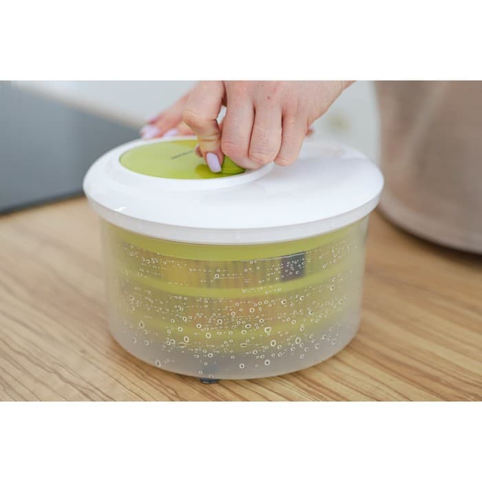 Центрифуга для сушки зелени Доляна Fresh cook, 3.7 л, пластик, белая, зелёная