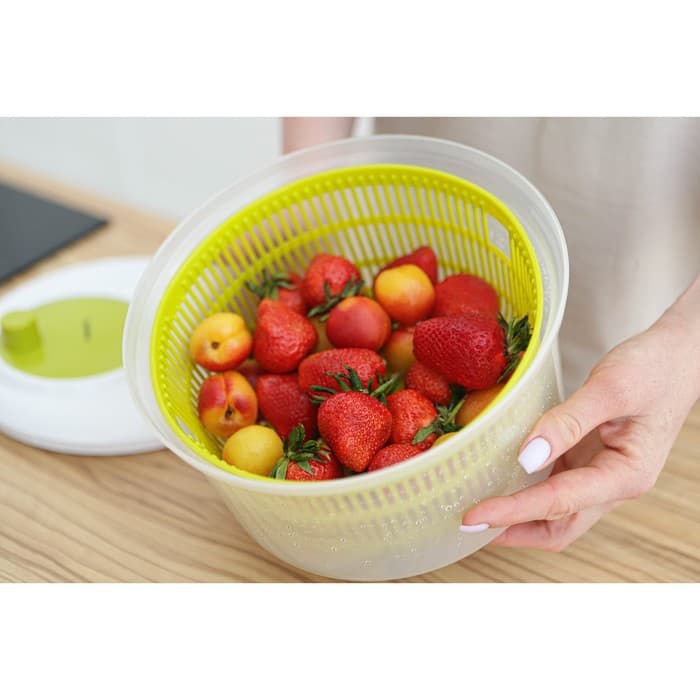 Центрифуга для сушки зелени Доляна Fresh cook, 3.7 л, пластик, белая, зелёная