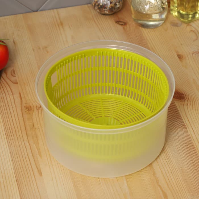 Центрифуга для сушки зелени Доляна Fresh cook, 3.7 л, пластик, белая, зелёная