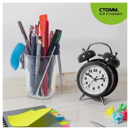 Подставка-стакан для канцелярии Стамм «Фаворит», пластик, 90×70×70 мм, квадратная, прозрачная