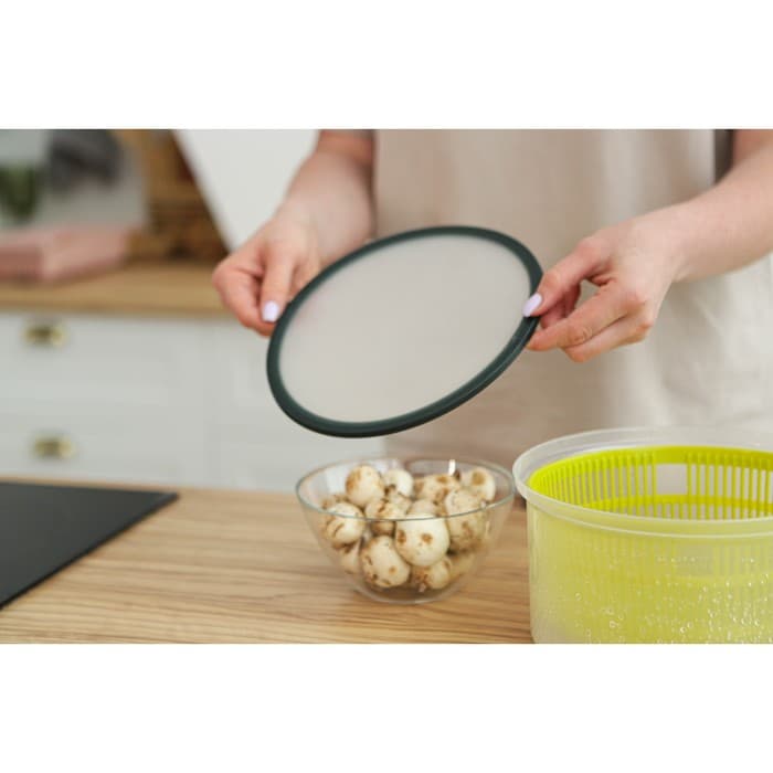 Вакуумная крышка для посуды Доляна, d=22.5 см, зелёная