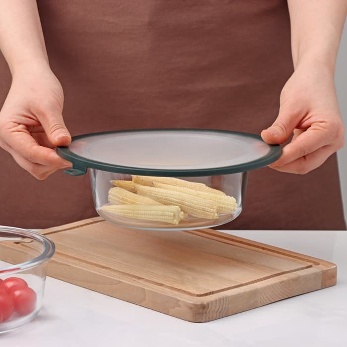 Вакуумная крышка для посуды Доляна, d=22.5 см, зелёная