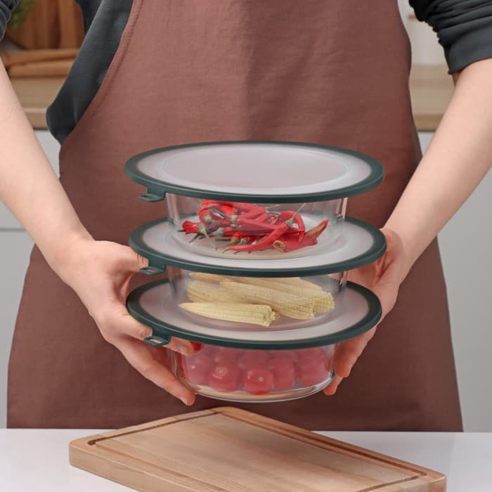 Вакуумная крышка для посуды Доляна, d=22.5 см, зелёная