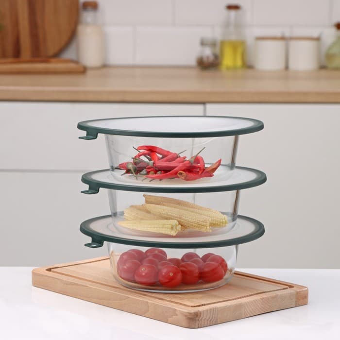 Вакуумная крышка для посуды Доляна, d=22.5 см, зелёная