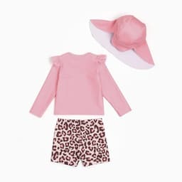 Купальник детский (лонгслив, шортики, панамка) «Крошка Я. Лео», рост 86-92 см, розовый