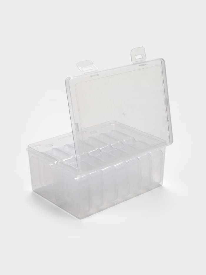 Органайзер для украшений QF, антиокислительный на 14 ячеек, 16.5×12×6 см, прозрачный