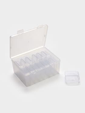 Органайзер для украшений QF, антиокислительный на 14 ячеек, 16.5×12×6 см, прозрачный